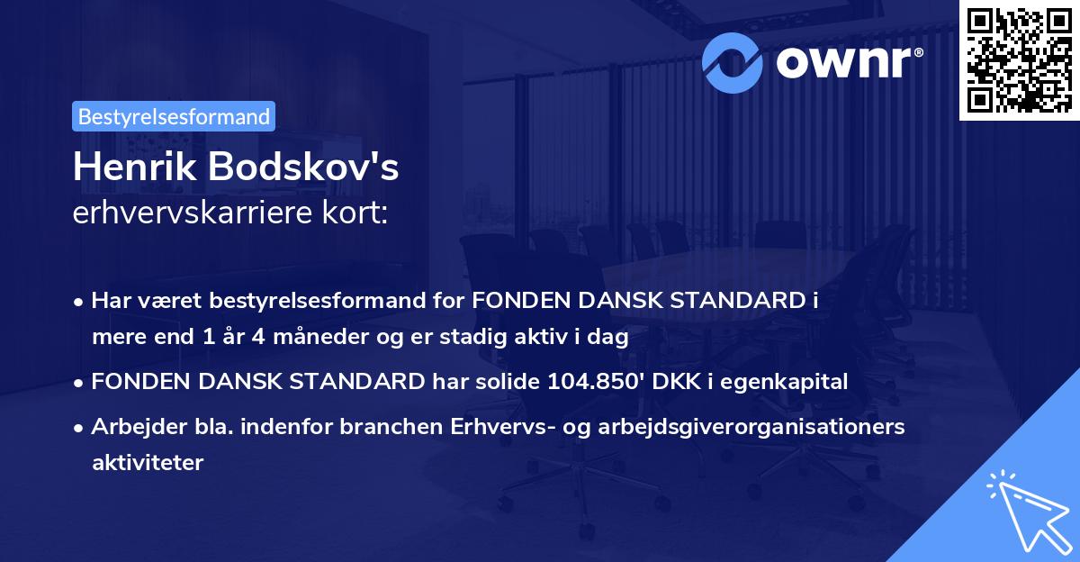 Henrik Bodskov's erhvervskarriere kort