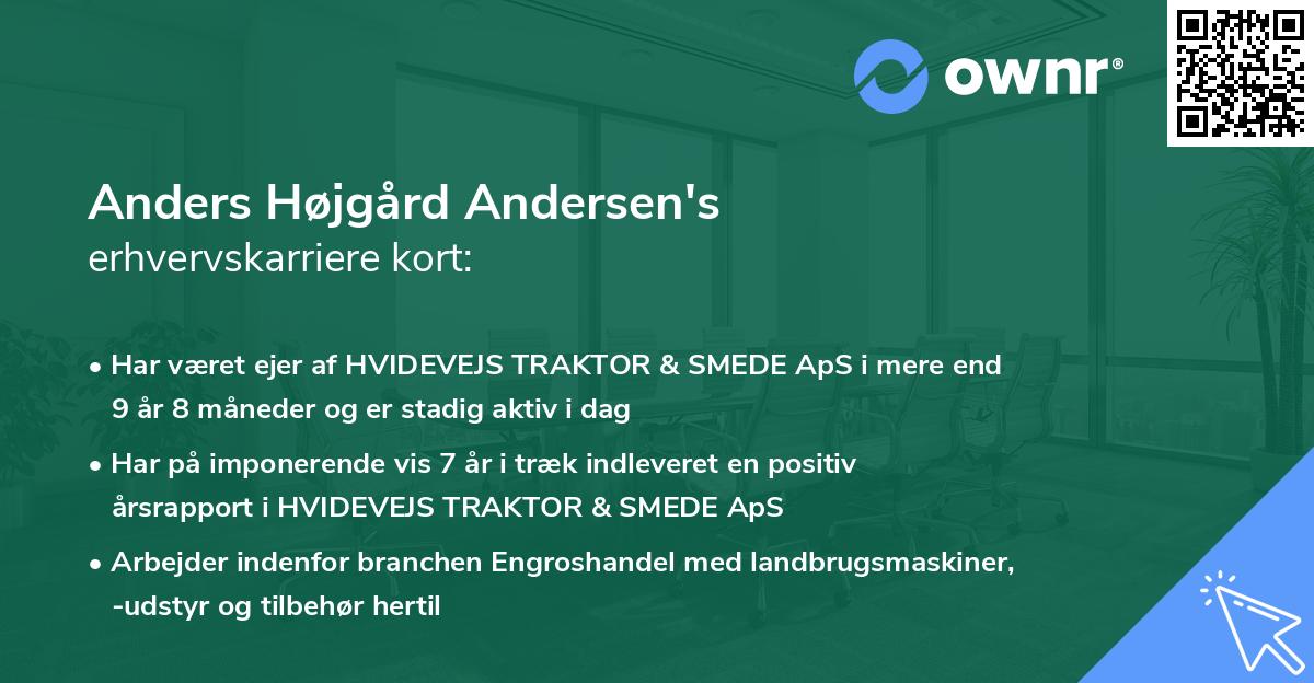Anders Højgård Andersen's erhvervskarriere kort