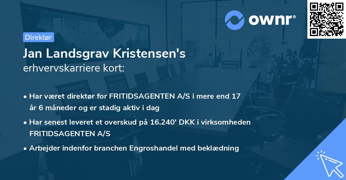 Jan Landsgrav Kristensen's erhvervskarriere kort