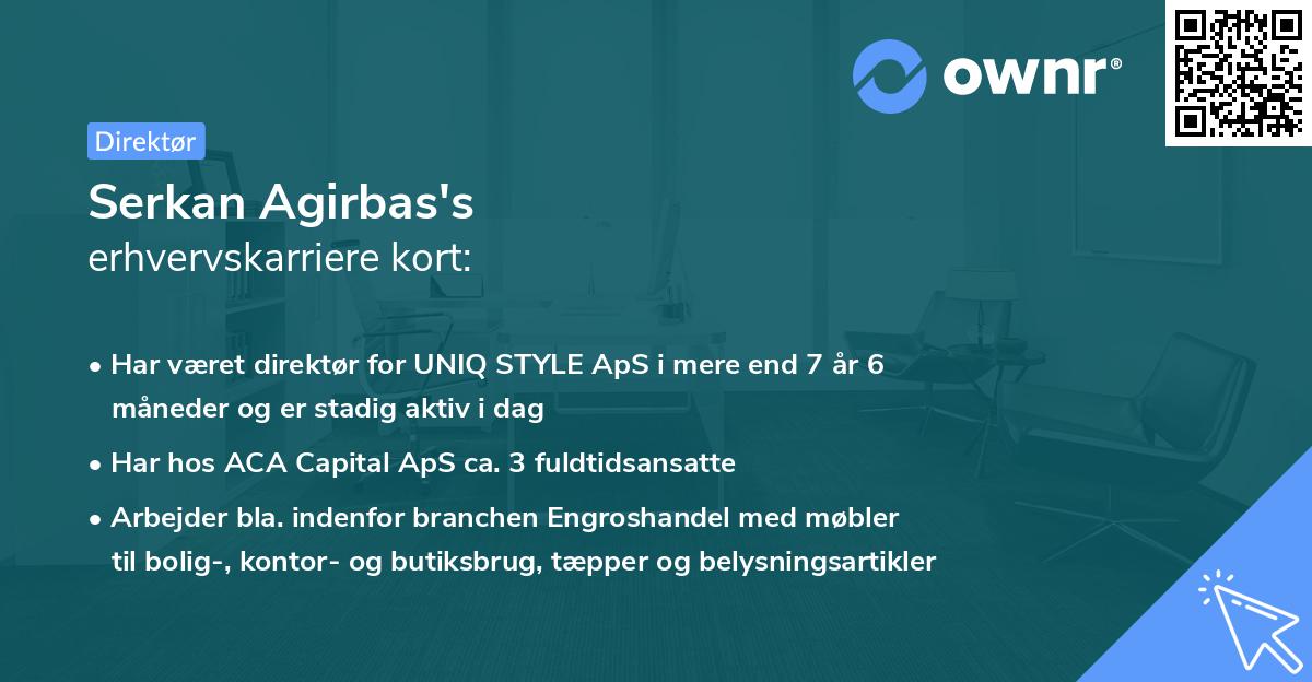 Serkan Agirbas's erhvervskarriere kort