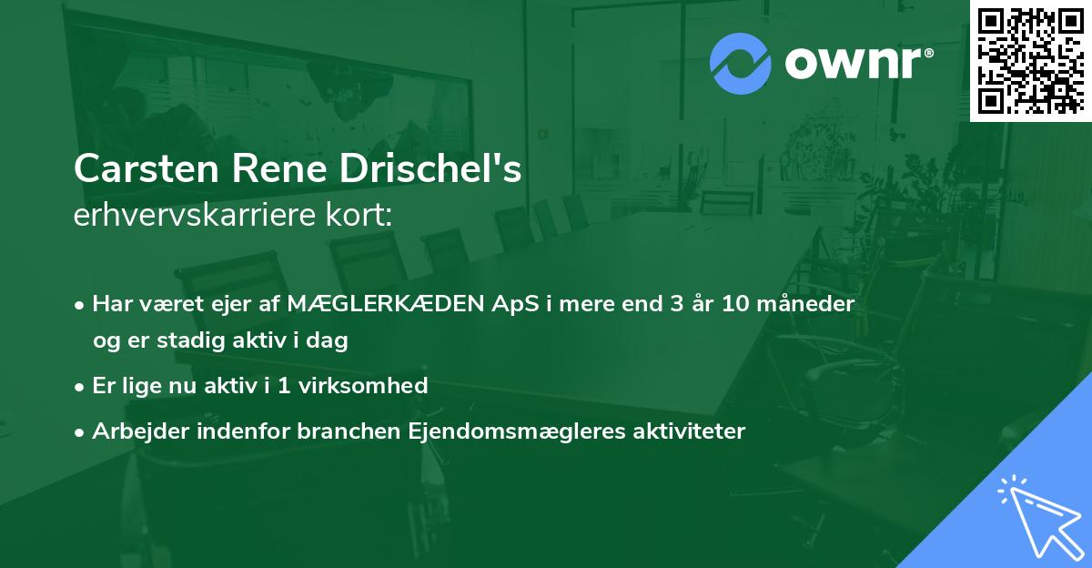 Carsten Rene Drischel's erhvervskarriere kort