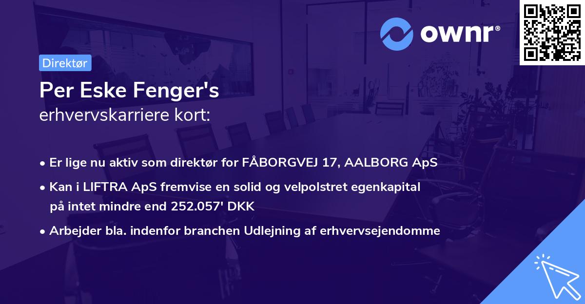 Per Eske Fenger's erhvervskarriere kort