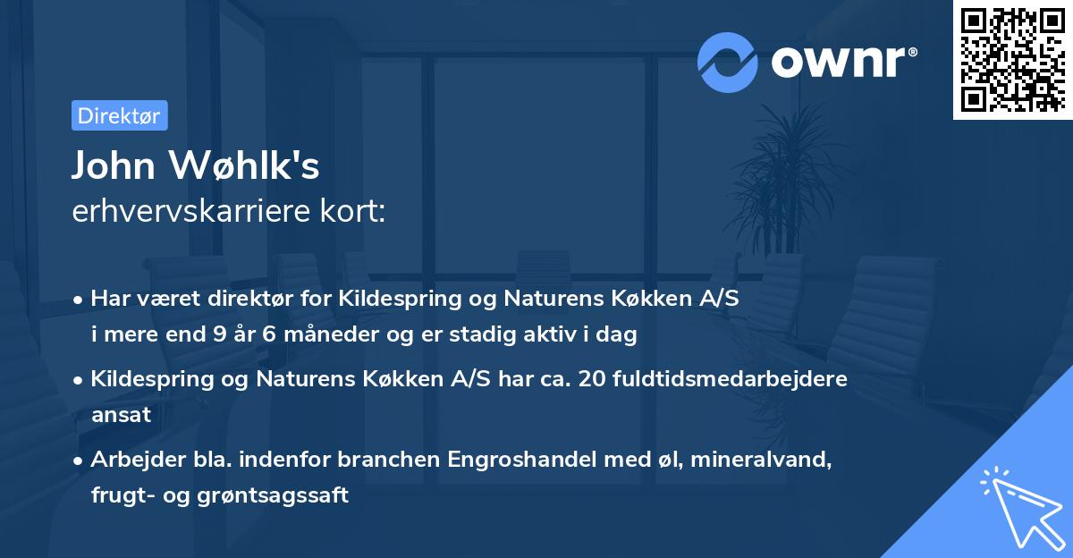 John Wøhlk's erhvervskarriere kort