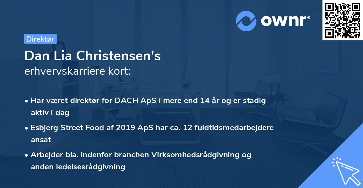 Dan Lia Christensen's erhvervskarriere kort