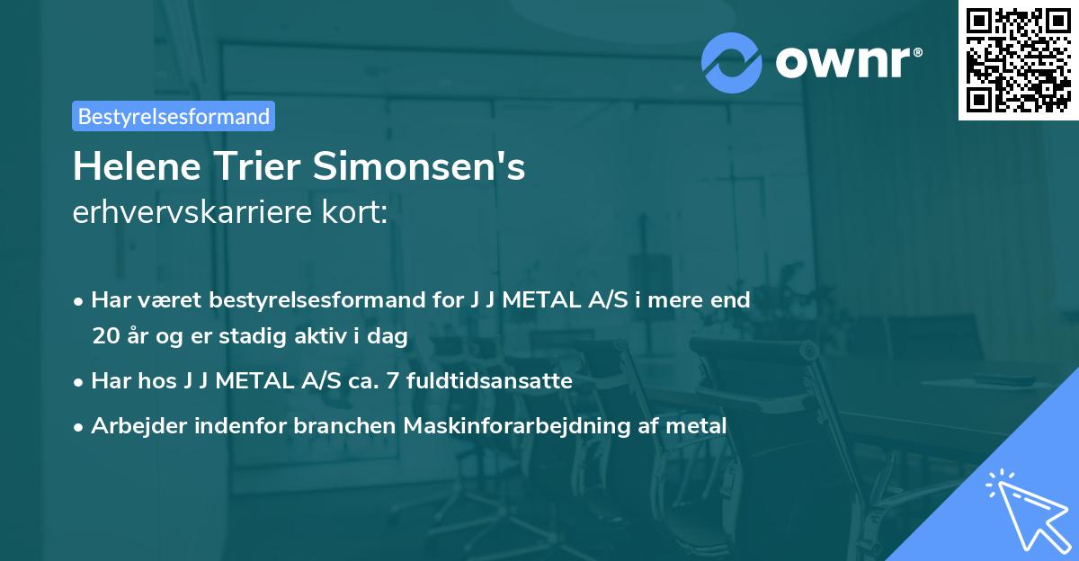 Helene Trier Simonsen's erhvervskarriere kort