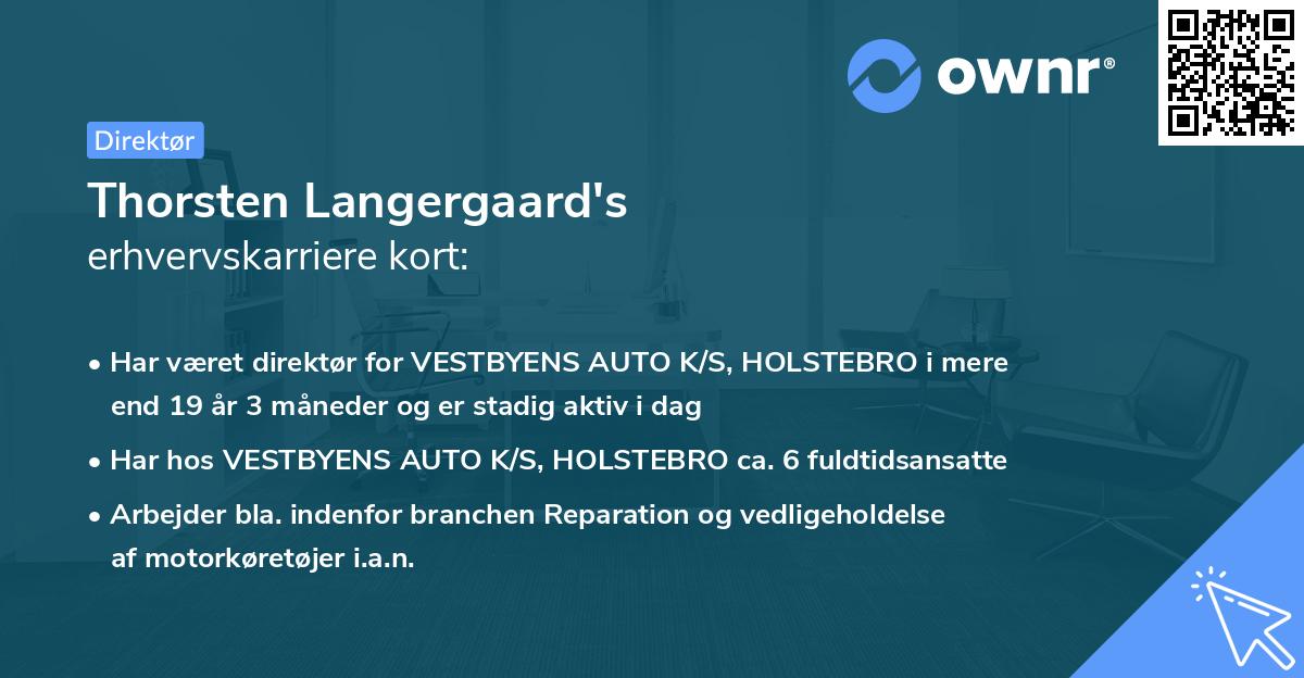 Thorsten Langergaard's erhvervskarriere kort