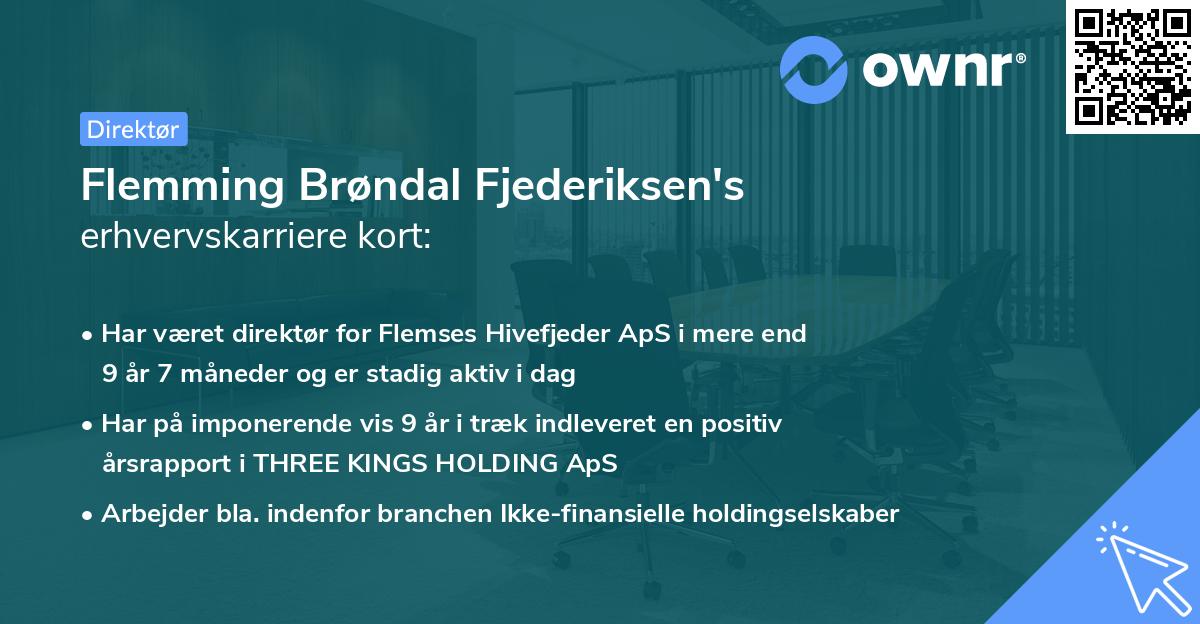 Flemming Brøndal Fjederiksen's erhvervskarriere kort
