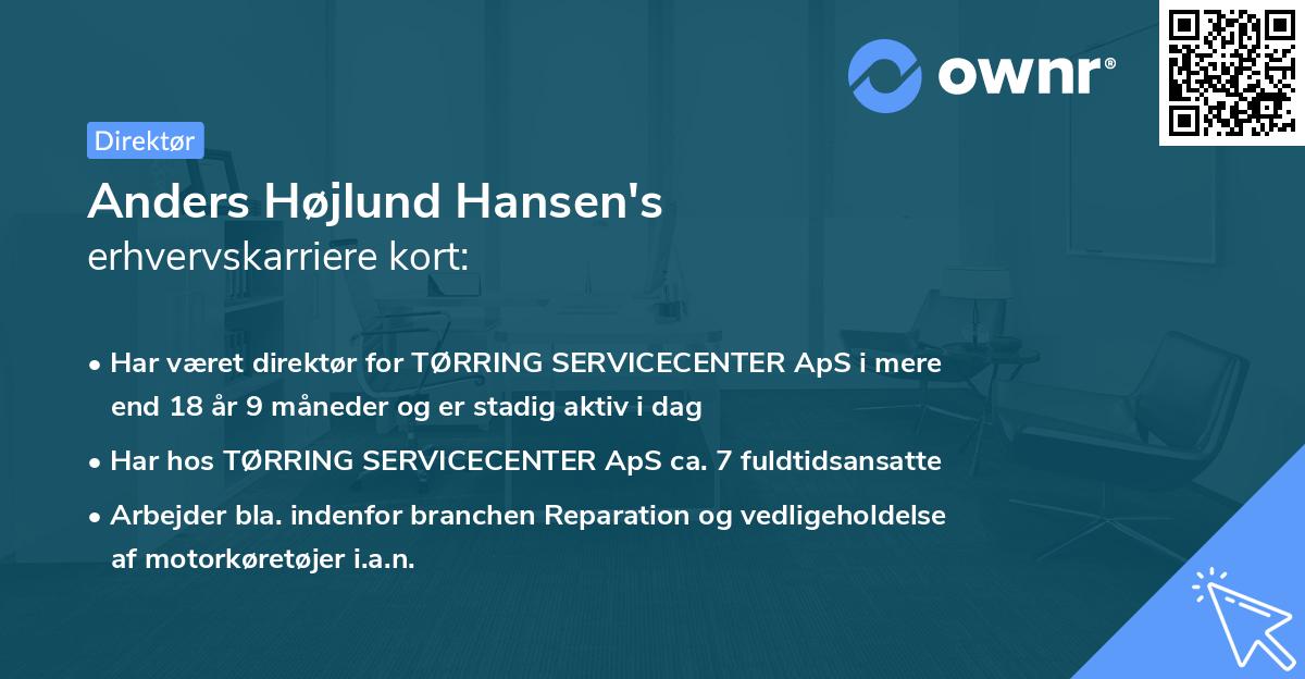 Anders Højlund Hansen's erhvervskarriere kort