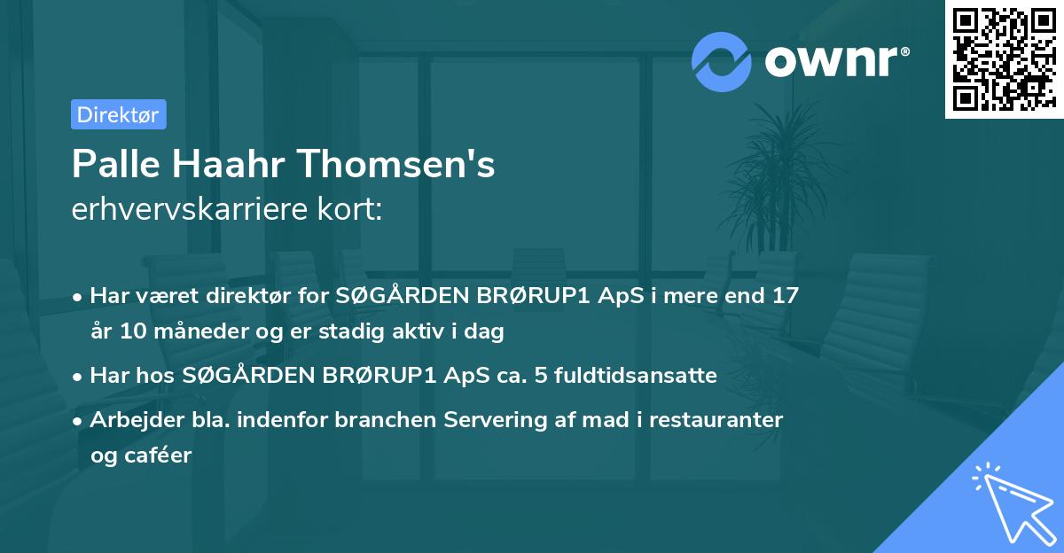 Palle Haahr Thomsen's erhvervskarriere kort