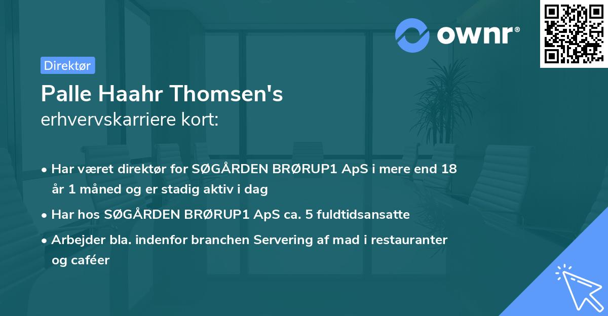 Palle Haahr Thomsen's erhvervskarriere kort