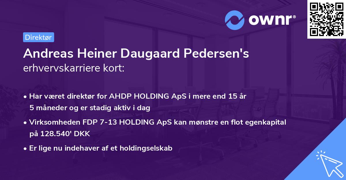 Andreas Heiner Daugaard Pedersen's erhvervskarriere kort
