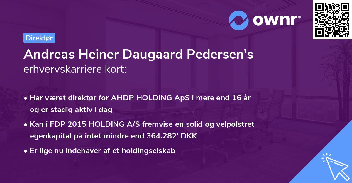 Andreas Heiner Daugaard Pedersen's erhvervskarriere kort