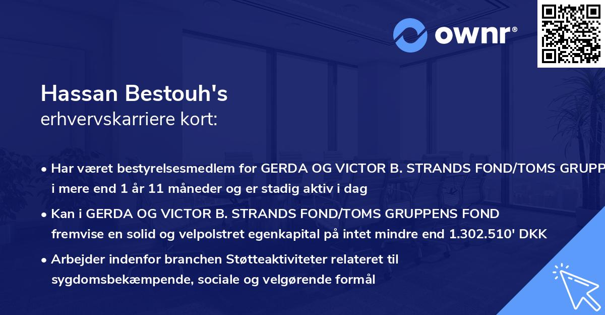 Hassan Bestouh's erhvervskarriere kort