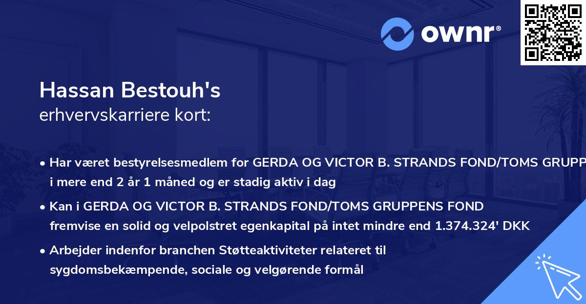 Hassan Bestouh's erhvervskarriere kort