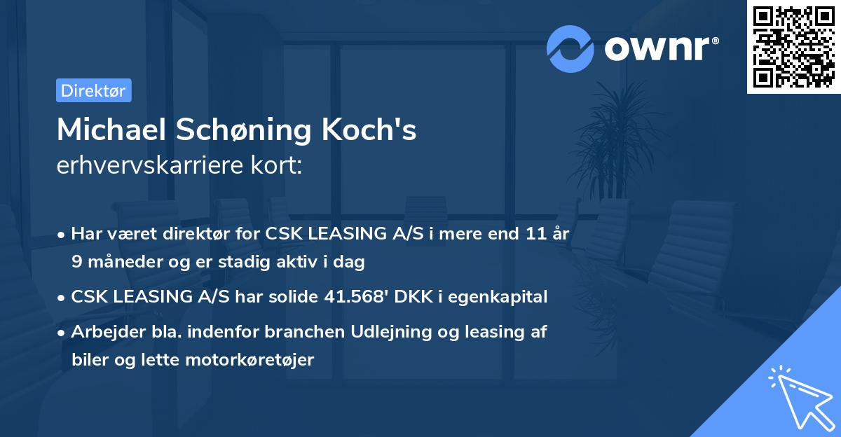 Michael Schøning Koch's erhvervskarriere kort