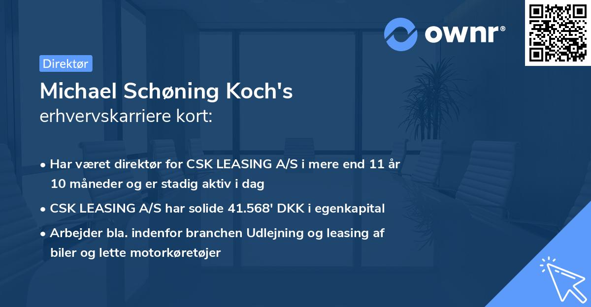 Michael Schøning Koch's erhvervskarriere kort