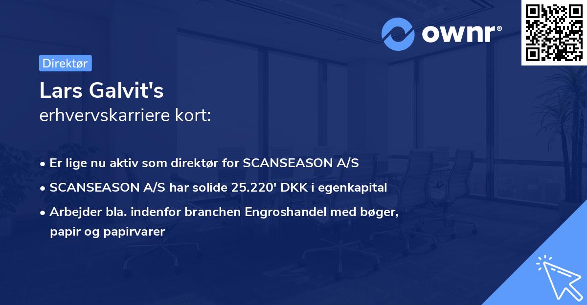 Lars Galvit's erhvervskarriere kort