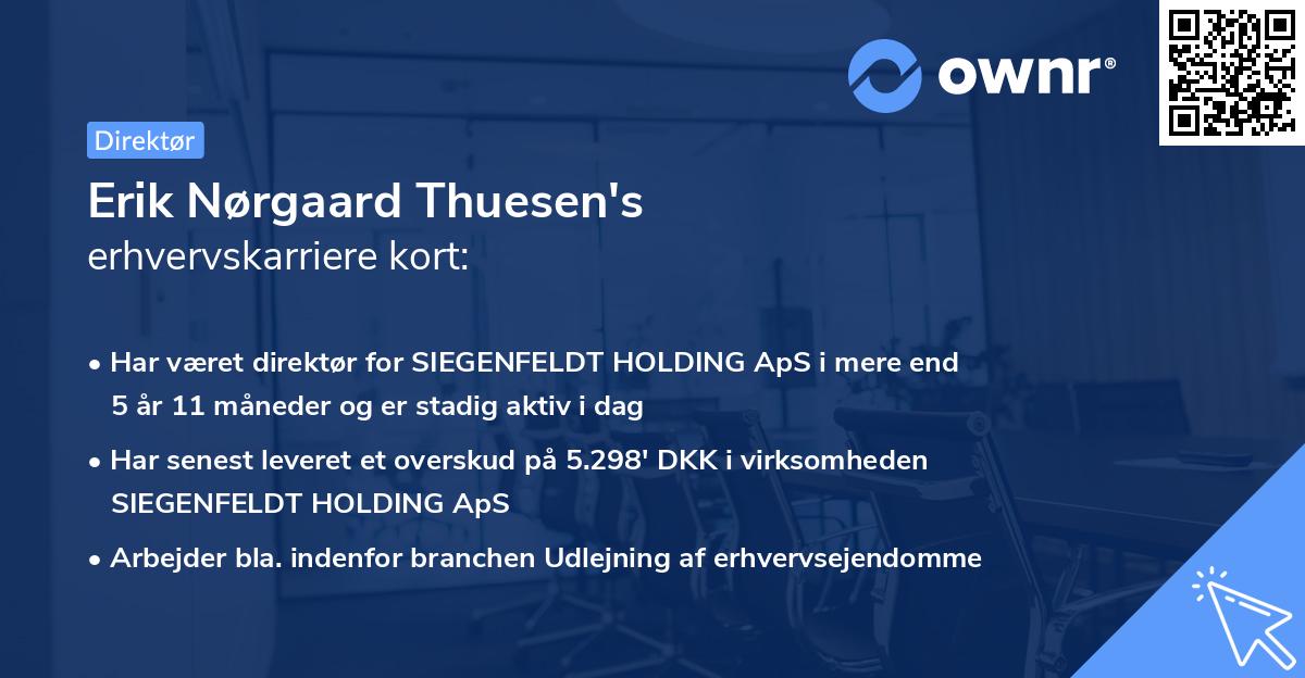 Erik Nørgaard Thuesen's erhvervskarriere kort