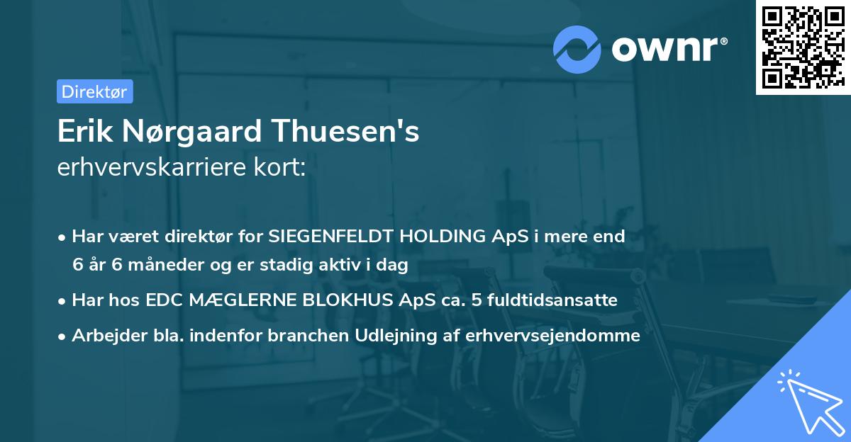 Erik Nørgaard Thuesen's erhvervskarriere kort