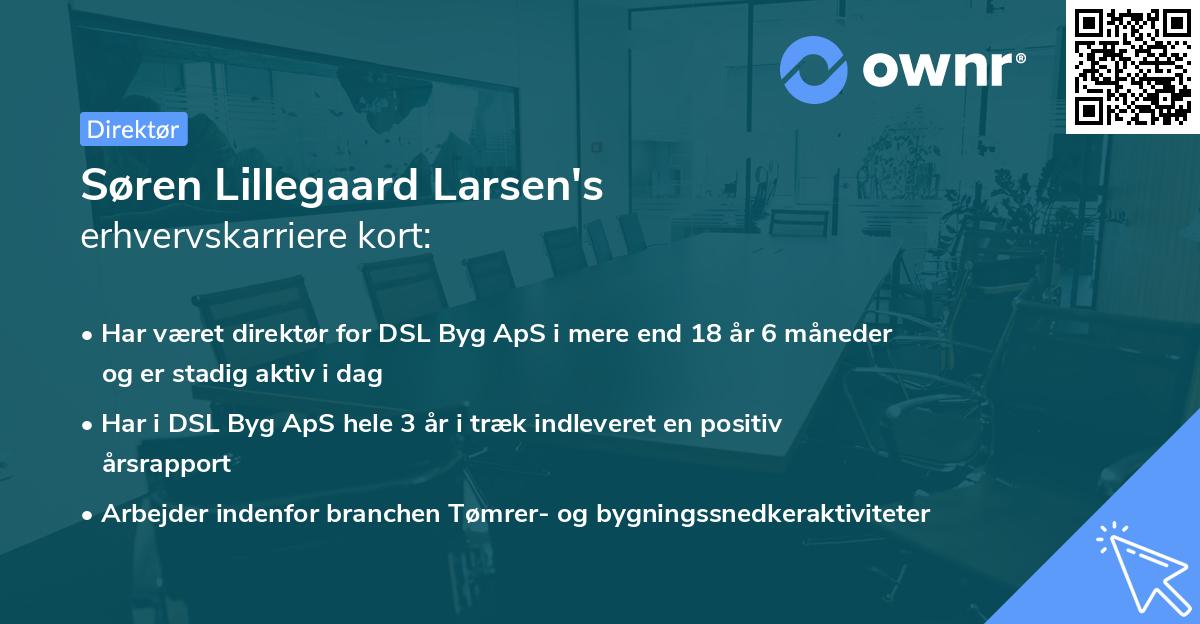 Søren Lillegaard Larsen's erhvervskarriere kort