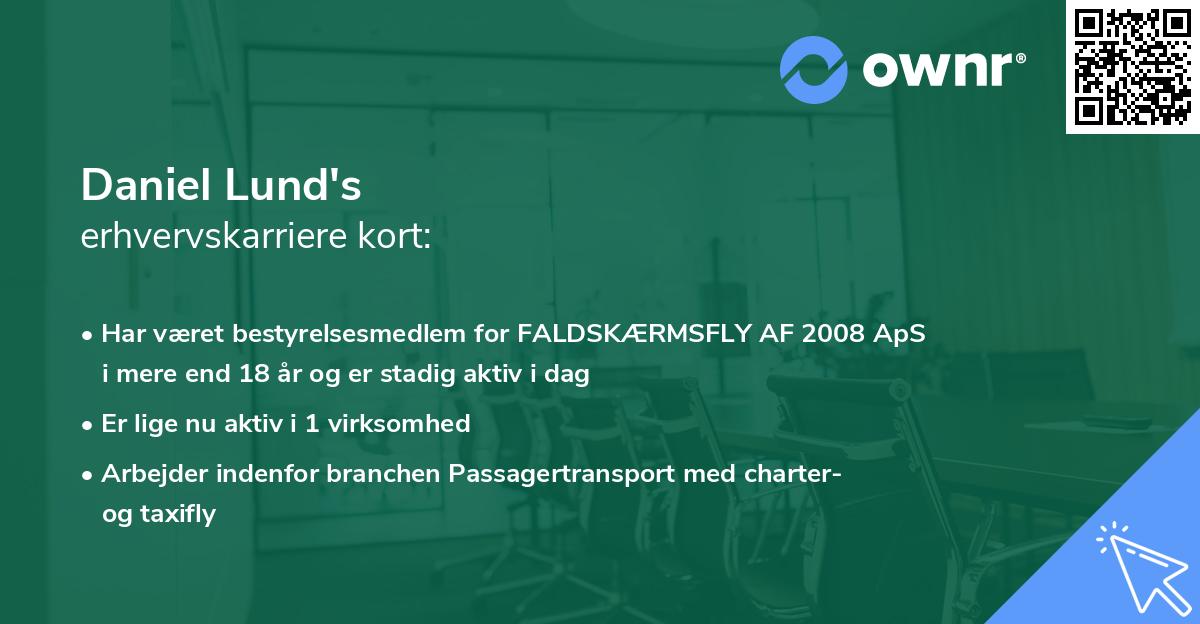 Daniel Lund's erhvervskarriere kort