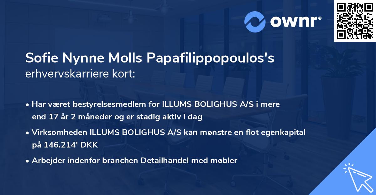 Sofie Nynne Molls Papafilippopoulos's erhvervskarriere kort