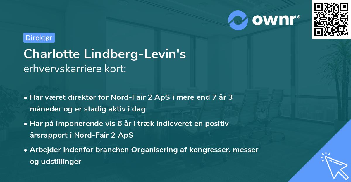 Charlotte Lindberg-Levin's erhvervskarriere kort