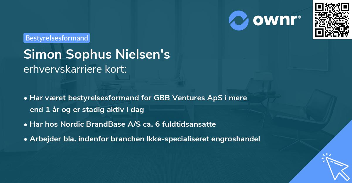 Simon Sophus Nielsen's erhvervskarriere kort