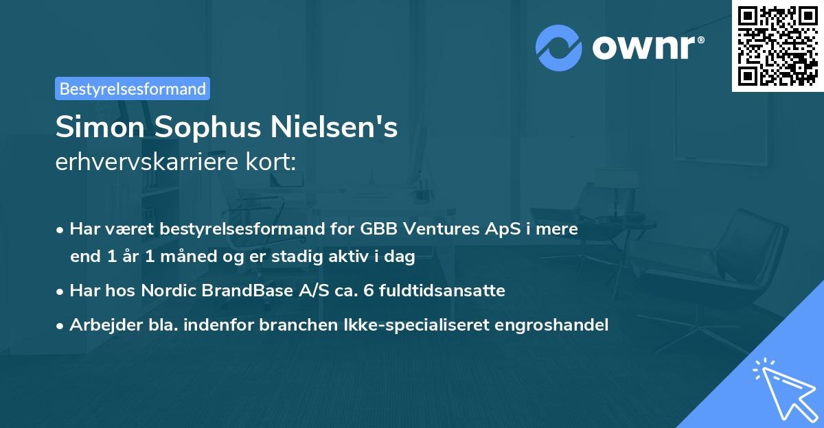 Simon Sophus Nielsen's erhvervskarriere kort