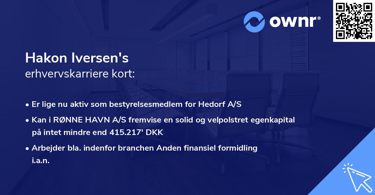 Hakon Iversen's erhvervskarriere kort