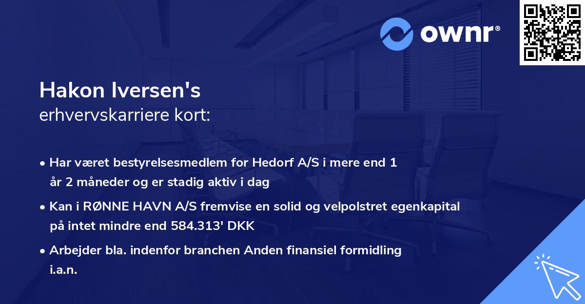 Hakon Iversen's erhvervskarriere kort