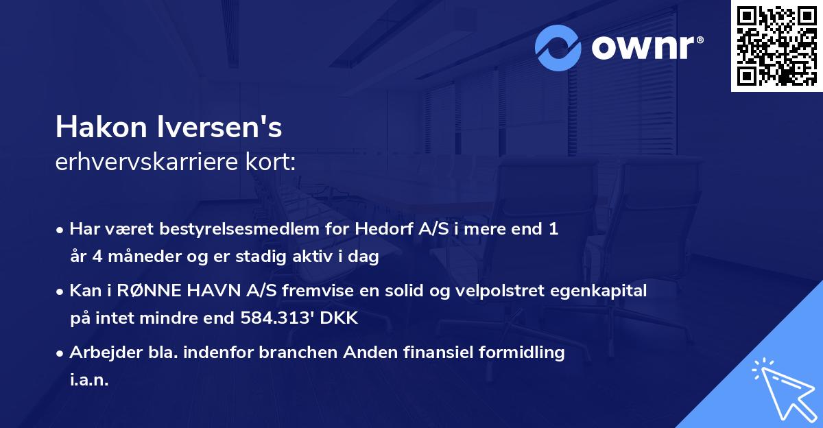 Hakon Iversen's erhvervskarriere kort