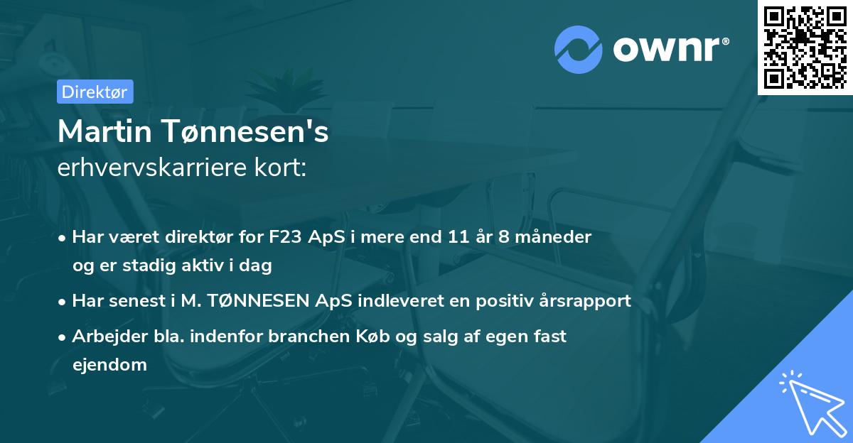Martin Tønnesen's erhvervskarriere kort