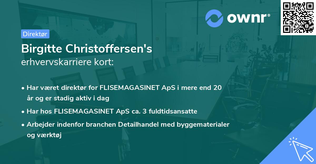 Birgitte Christoffersen's erhvervskarriere kort