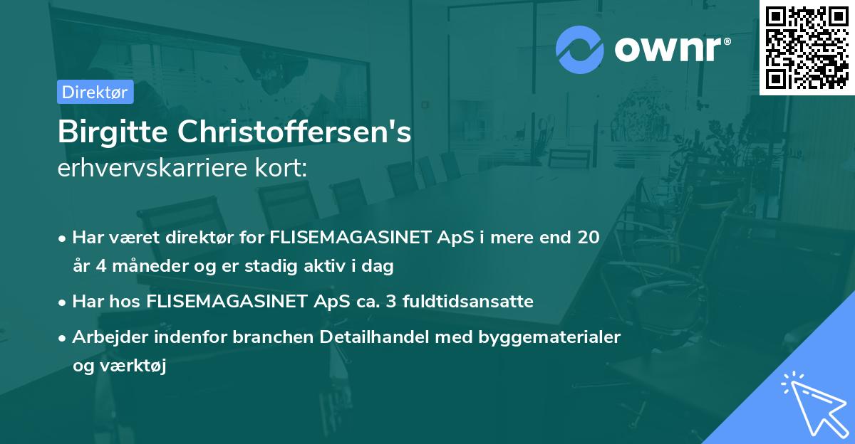 Birgitte Christoffersen's erhvervskarriere kort
