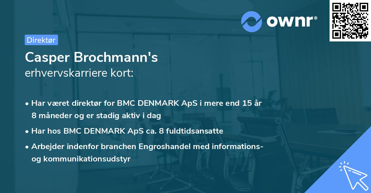 Casper Brochmann's erhvervskarriere kort