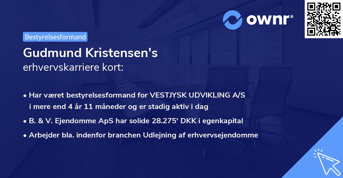 Gudmund Kristensen's erhvervskarriere kort