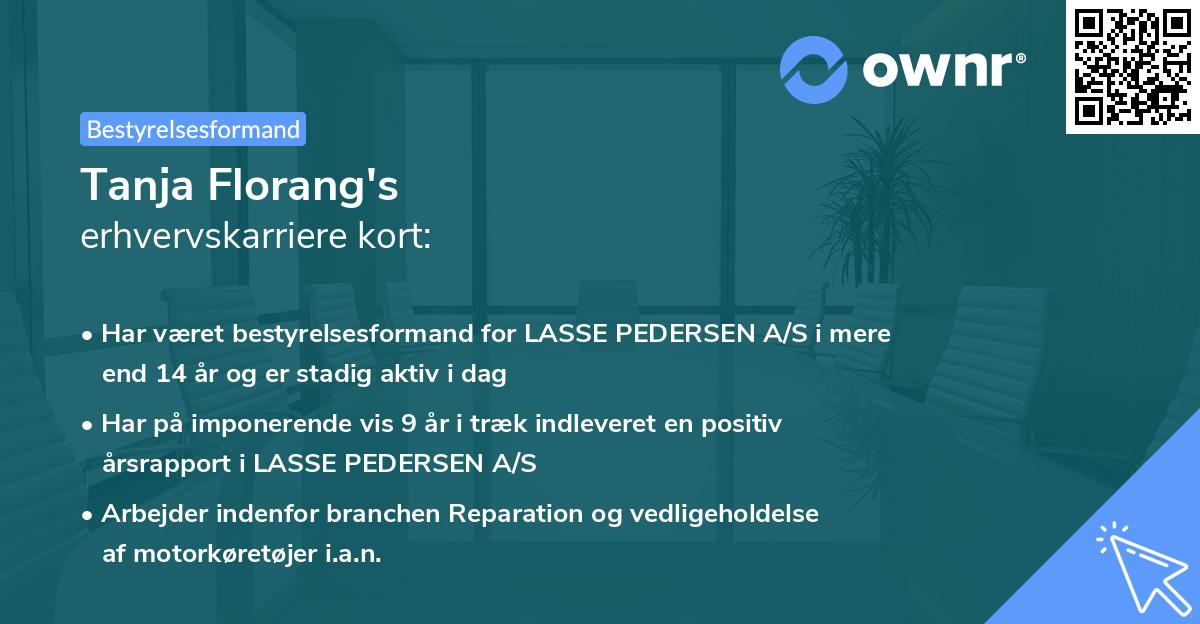 Tanja Florang's erhvervskarriere kort