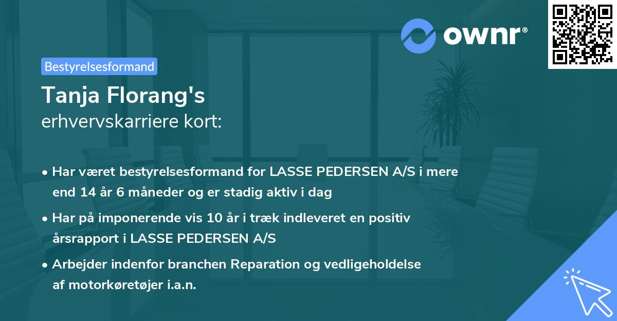 Tanja Florang's erhvervskarriere kort