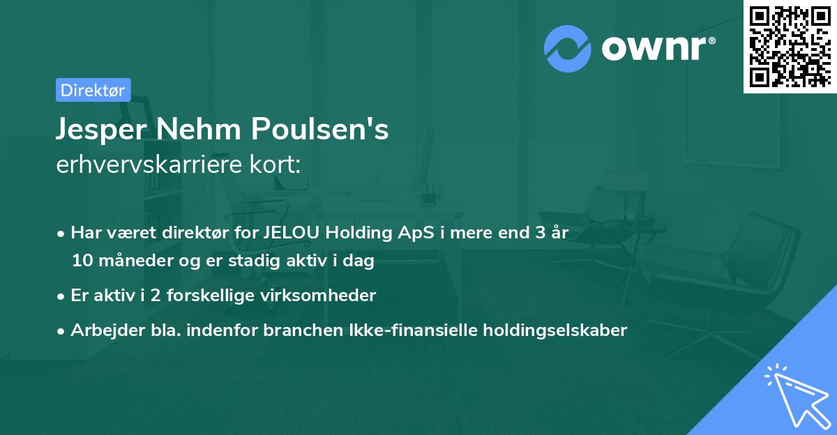 Jesper Nehm Poulsen's erhvervskarriere kort