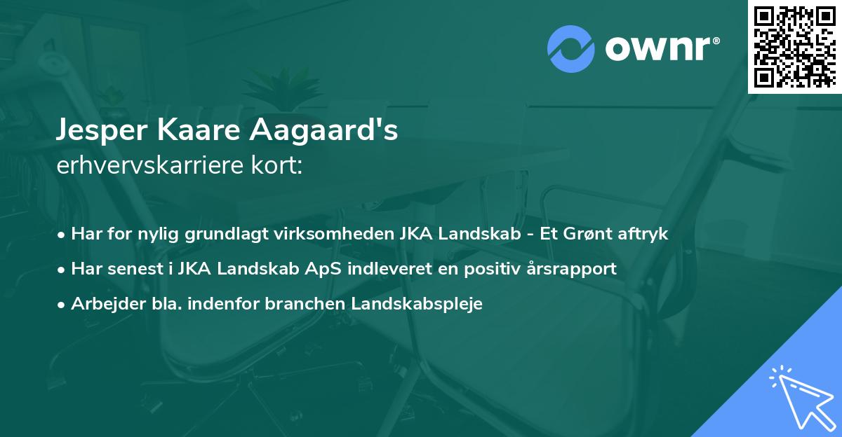 Jesper Kaare Aagaard's erhvervskarriere kort