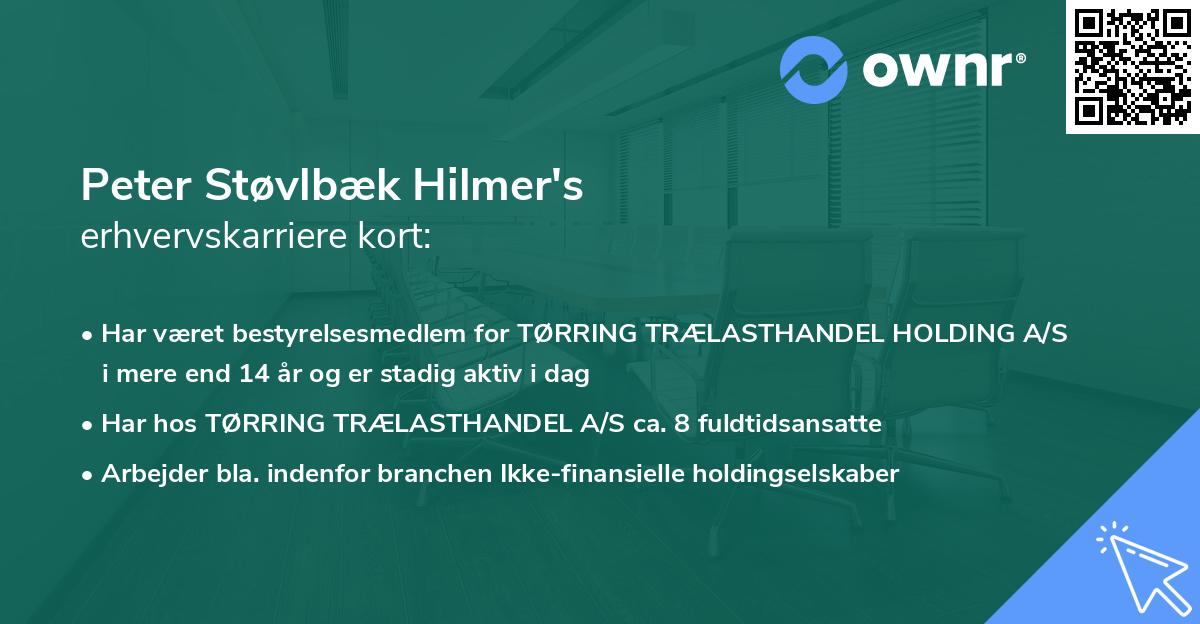 Peter Støvlbæk Hilmer's erhvervskarriere kort