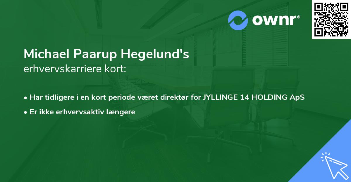 Michael Paarup Hegelund's erhvervskarriere kort