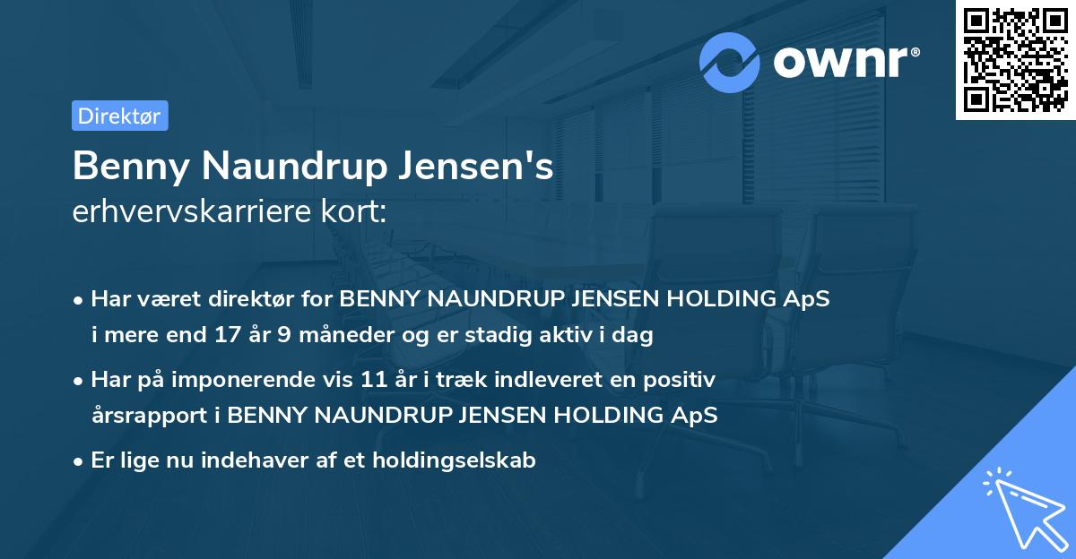 Benny Naundrup Jensen's erhvervskarriere kort