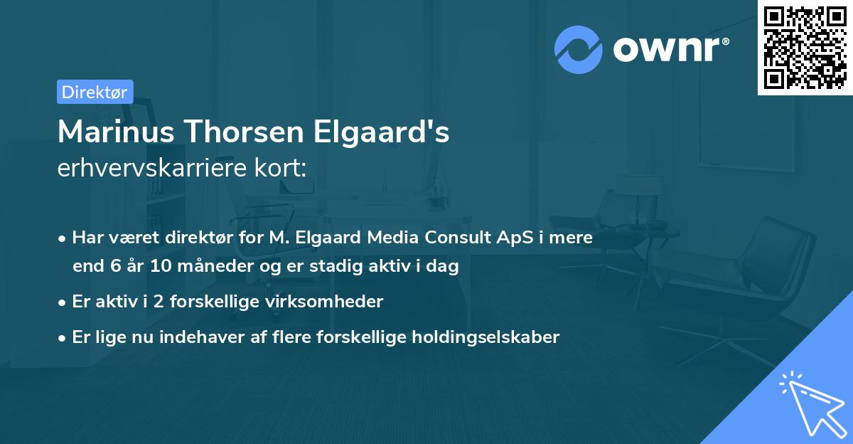 Marinus Thorsen Elgaard's erhvervskarriere kort