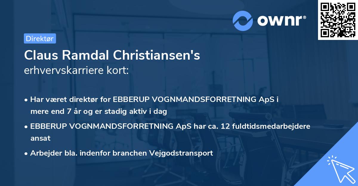 Claus Ramdal Christiansen's erhvervskarriere kort