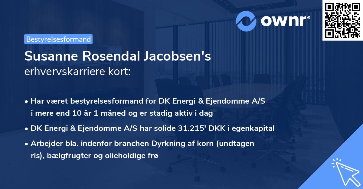 Susanne Rosendal Jacobsen's erhvervskarriere kort