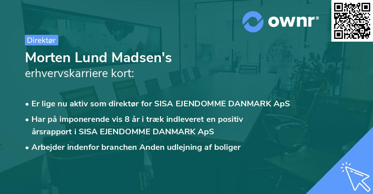 Morten Lund Madsen's erhvervskarriere kort