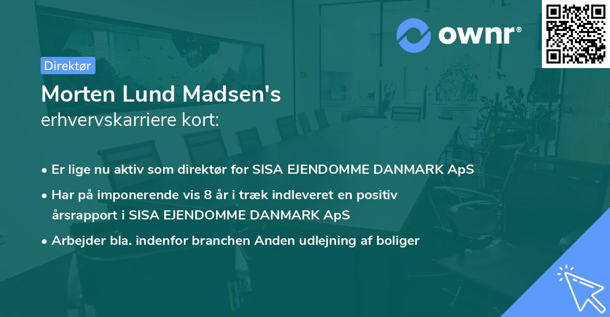 Morten Lund Madsen's erhvervskarriere kort