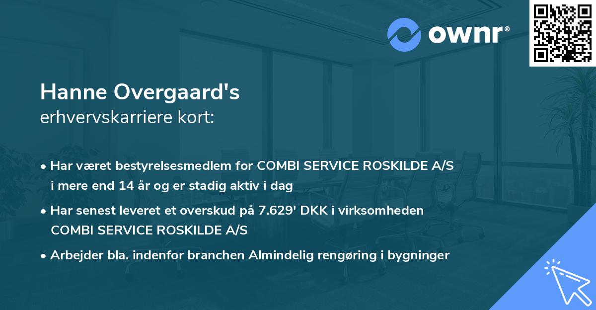 Hanne Overgaard's erhvervskarriere kort